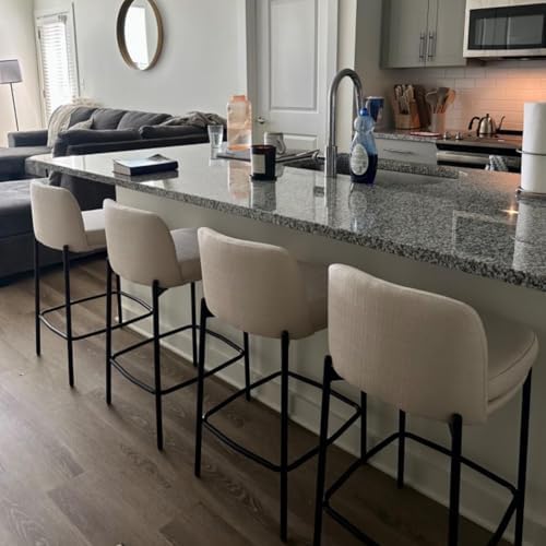 Modern 26" Bar Stools Set of 3, Counter Stools with Low Back