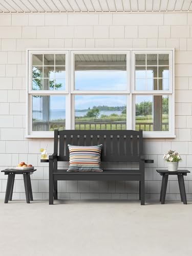 Homejoy HDPE Outdoor Side Table,Small Outdoor Table for Patio, Black