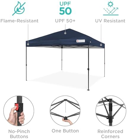 Best Choice Products 10x10 Pop Up Canopy Tent, EZ Setup, Navy Blue