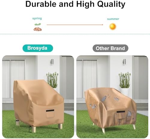 2 Pack Outdoor Patio Chair Covers Waterproof 32"Wx37"Dx36"H, Brown