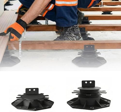 50-Pack Adjustable Deck Support Pedestals, 1-3/16"-2-3/8" H, Black