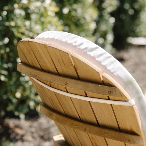Titan Great Outdoors Grade A Teak Adirondack Chair with Footstool for Backyards and Patios