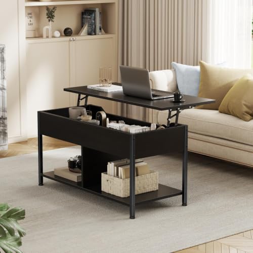DUMOS Coffee Table, Wood Lift Top Coffee Table for Living Room Home