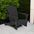 KINGYES Folding Adirondack Chair, All-Weather HDPE Material, Black