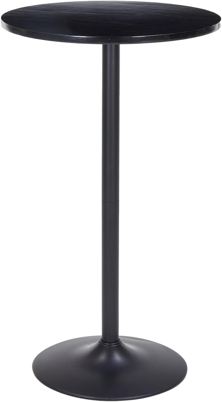 Modern Bistro Table 40 Inch Height, 23.6" Round Bistro Pub, Black Bar Height Cafe Table for Kitchen, Parties (Black)