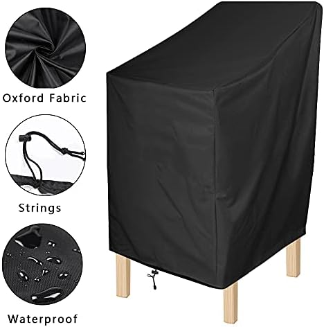 ANMINY Stackable Outdoor Patio Chair Covers, 27"L x 27"W x 49"H, 4 Pack