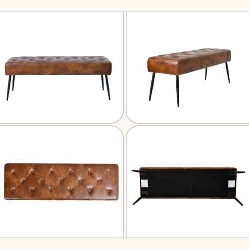DUHOME Button-Tufted Ottoman Bench, Upholstered Bedroom Benches