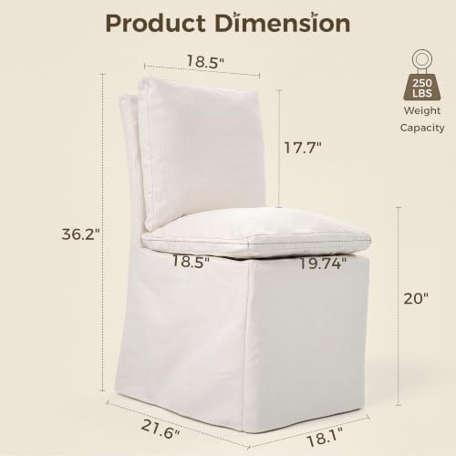 HOMRELEXA Dining Chairs Set of 4, Upholstered Skirted Kitchen Chairs