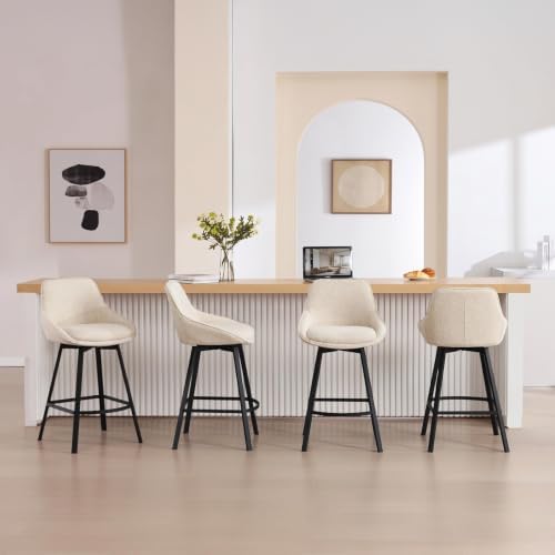 Zesthouse Swivel Bar Stools Set of 2, Modern Counter Height Stool with Back