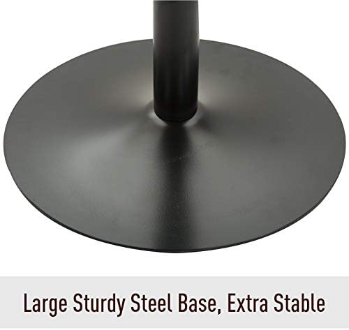 HOMCOM 42" H Round Bar Table, Solid Wood High Top Pub Table, Black