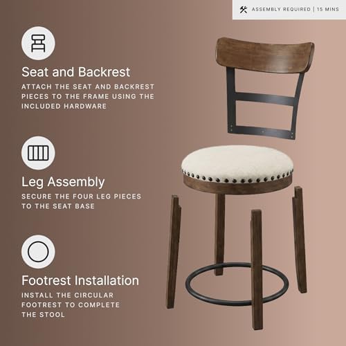 Signature Design by Ashley Valebeck Counter Height Bar Stool, Brown