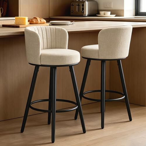 Swivel Bar Stools Set of 2, 28" Seat Height, Modern Design