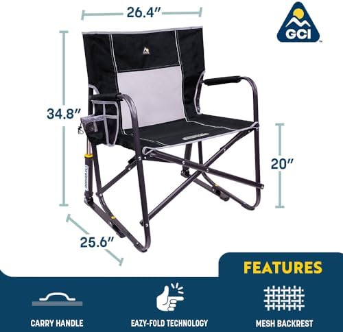 GCI Outdoor Freestyle Rocker XL Camping Chair - Black