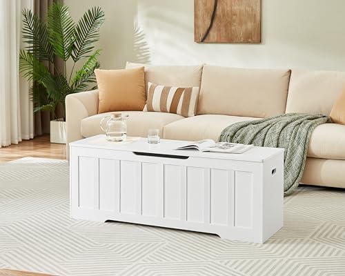 VANKILEY 51.2" Storage Chest Extra Large,Wooden Storage Bench,White