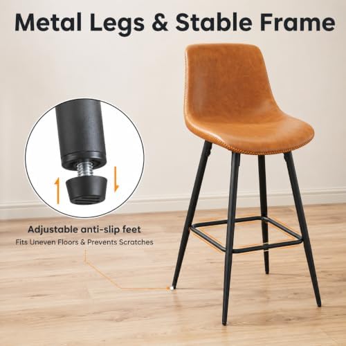 Garvee Bar Stools Set of 3, Counter Height Bar Stools