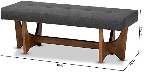 Baxton Studio Benches, One Size, Dark Grey/Walnut