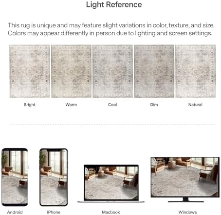 ReaLife Rugs Machine Washable Area Rug Runner - Living Room Bedroom Bathroom Kitchen Entryway Office - Padded Low Pile Stain Resistant Premium - Boho Farmhouse Vintage - Joy - Beige Ivory 2'6" x 6'