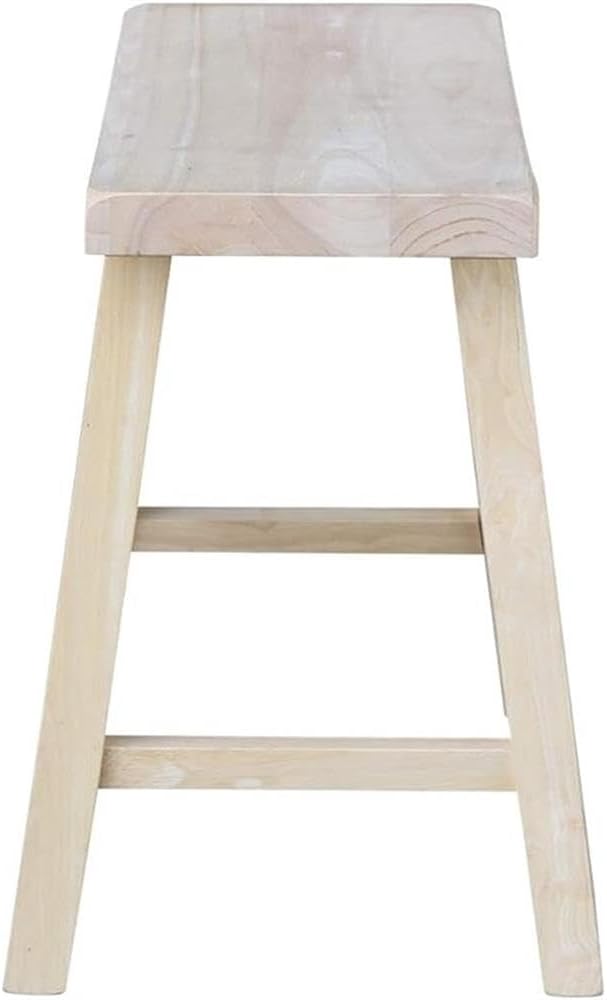 International Concepts Saddle Seat Stool, 18-Inch Seat Height, Solid Parawood, Unfinished