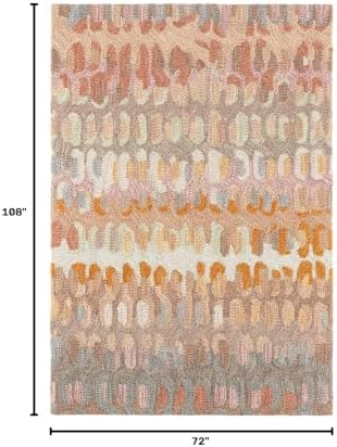 Dash & Albert Paint Chip Stone Geometric Hand Micro Hooked Wool Rug, 6'x9'