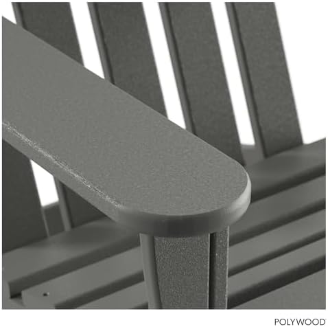 POLYWOOD AD4030GY Classic Outdoor Adirondack Chair, Slate Grey