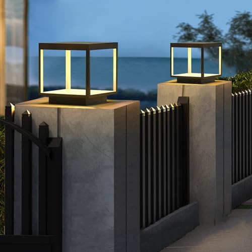 Stainless Steel Outdoor Post Lights 10X10,12V&110-240V Hard Wired Light,Outdoor lamp Post,Deck Decorations,Column Lights,Modern Waterproof Light for Landscape Garden Access Deck Garden Patio Wall