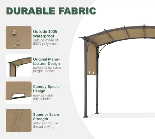 85" x 208" Universal Pergola Replacement Canopy Cover