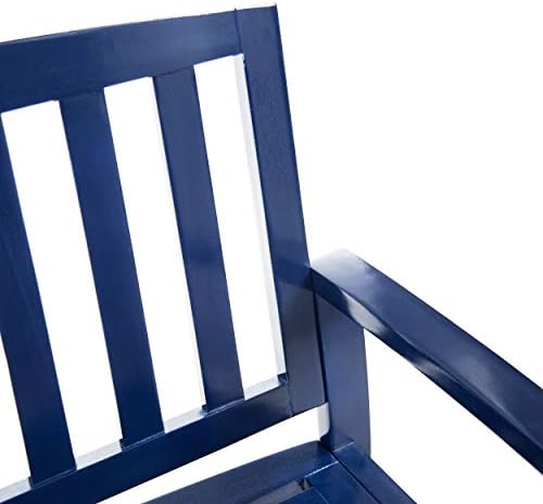 Christopher Knight Home Loja Outdoor Acacia Wood Bench, Pu Navy Blue