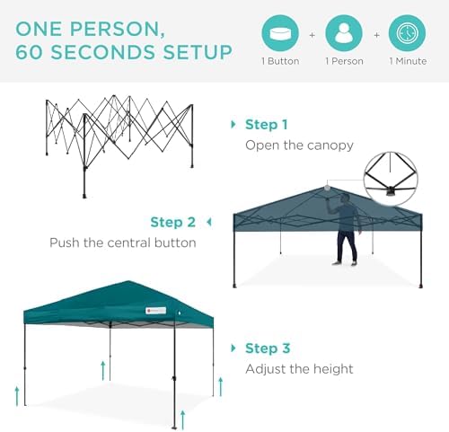Best Choice Products 8x8 Pop Up Canopy Tent, EZ Setup, Cerulean