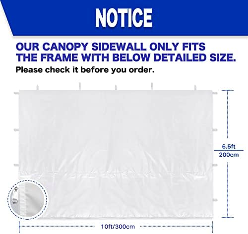 FANPAT 10x10 Canopy Sidewalls for Canopy Frame, Black (3Pcs Sidewalls Only)
