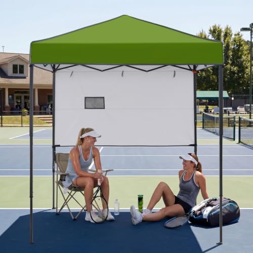 EAGLE PEAK 6x4 Instant Pop Up Canopy Tent with 1 Half Wall, Grass Green