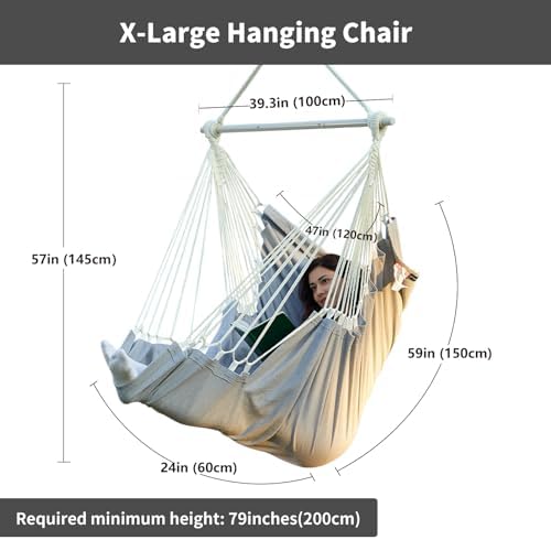 CHULIM XL Hammock Chair with Footrest, Steel Spreader Bar, 500 lb Capacity