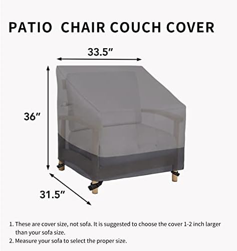 Easy-Going Heavy Duty Outdoor Chair Cover, 2 Pack-33.5Wx31.5Dx36H inch