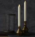 Luminara Flickering Flameless Ivory Taper Candles - Warm LED Light Flame - 2 AA Battery Operated Decor for Dining Room Table Centerpieces, Fireplace Mantel, Dinner Party, Reception - Set of 2 Tapers