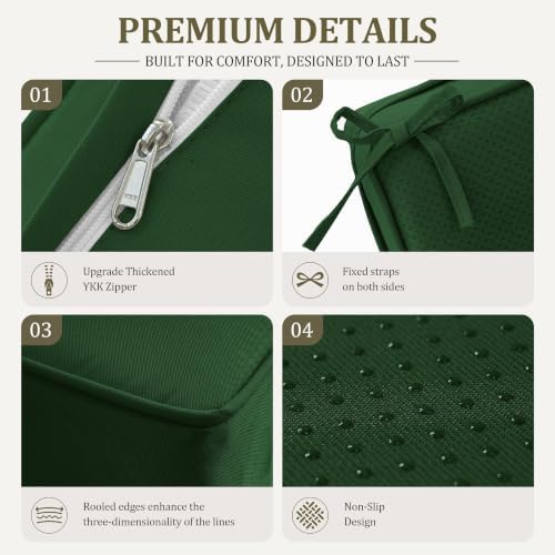 3 Pcs Outdoor Patio Furniture Cushion Replacement Cover, Cover Only - Green