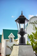 24 Inch Large Dusk to Dawn Outdoor Post Lights Aluminum Black Exterior Post Pole Lamps Outside Pathway Column Lights, Outdoor Pier Mount Light with Seeded Glass, LMMS4610-M-BK-2P