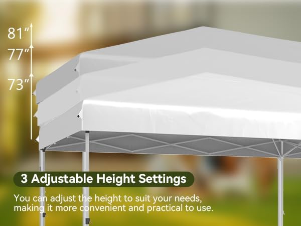 Aoxun 10x30 Pop Up Canopy Tent with LED Light, Party Tent, White