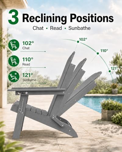 YEFU Adirondack Chairs Set of 4 for Patio: Folding Plastic Fire Pit Chair