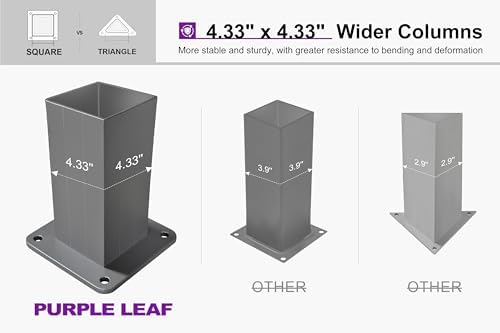 PURPLE LEAF Louvered Pergola 12' x 24', Adjustable Roof, Concealed Gutters