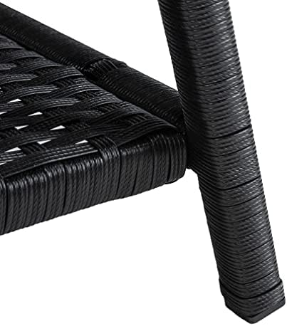 SAFAVIEH PAT7505A Collection Aboka Black and Beige 4-Piece Outdoor Living Patio Set