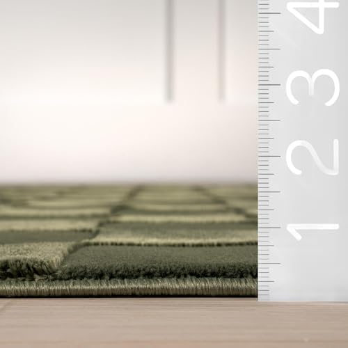 nuLOOM Alaiya Green Checkered Washable Area Rug, 4' x 6'