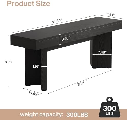 Tribesigns 47" Wooden Entryway Bench