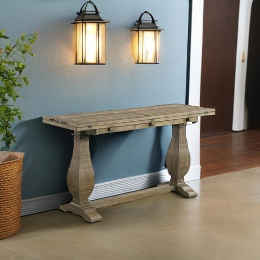 Martin Svensson Home Napa Solid Wood Flip Top Sofa Table, Natural