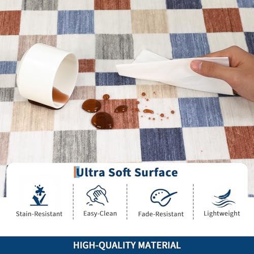 GarveeHome 9x12 Area Rug for Living Room Machine Washable Non-Slip Low Pile