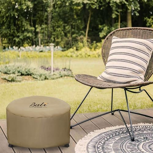BALI OUTDOORS Round Smokeless Fire Pit 24.8 Inch Rain Cover All-Weather Waterproof Outdoor Fire Pit Cover Heavy Duty & Weather Resistant Oxford Fabric Covers