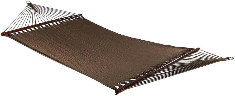 Sunnydaze 75" x 55" Bed, Heavy-Duty Double Rope Hammock for Outside, Mocha