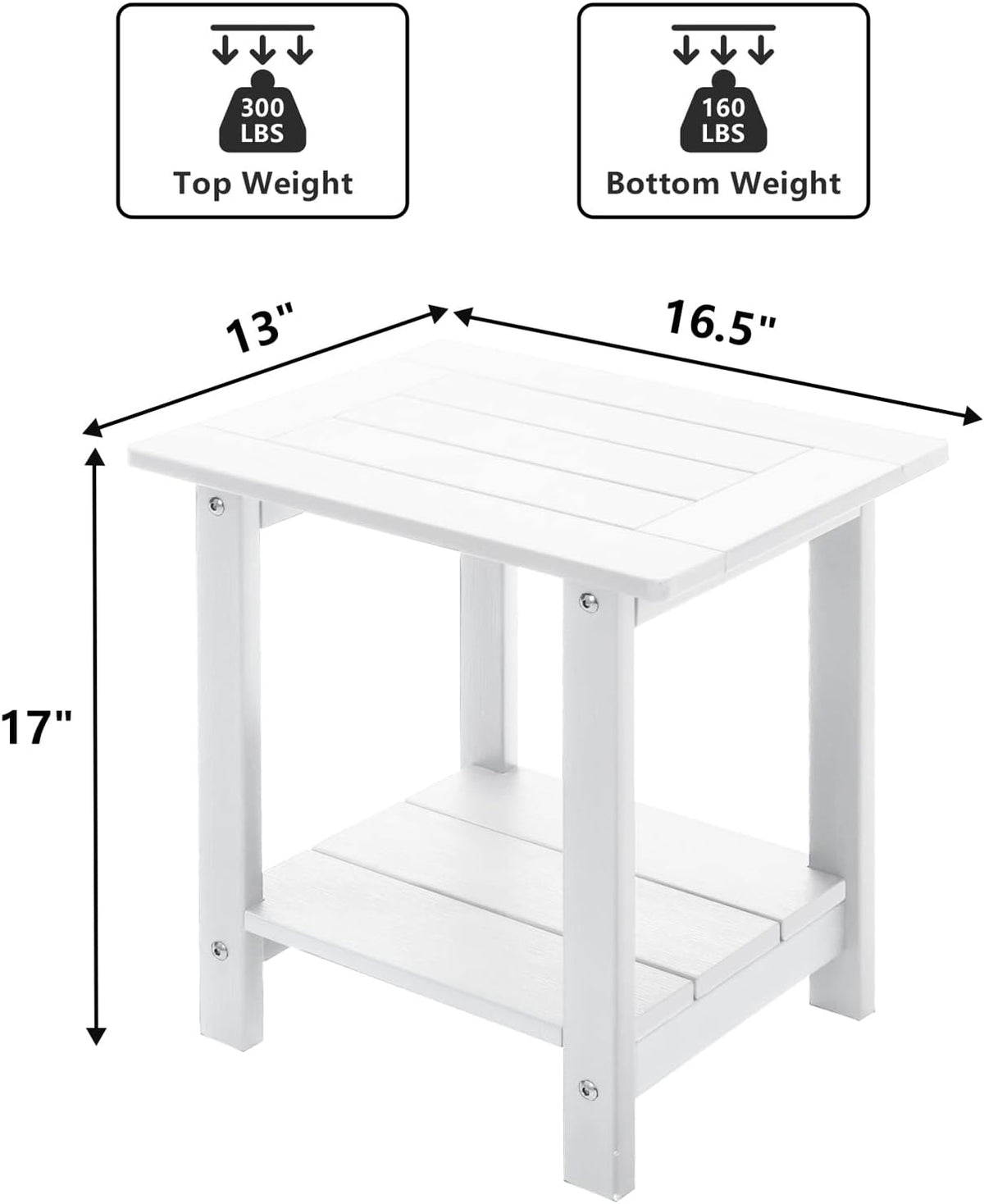 meluvici double adirondack outdoor side table weather resistant, close-up detail