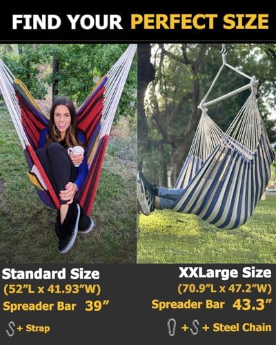 ADVOKAIR Hammock Chair Swing XXL, 1/3 Larger Than Standard, 500lbs