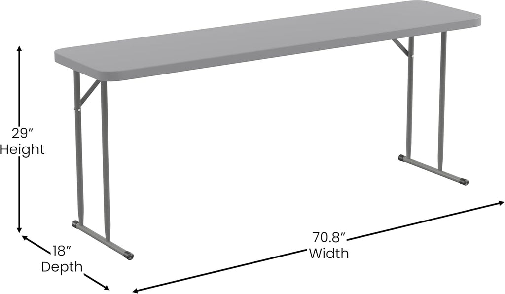 EMMA + OLIVER 6-Foot White Plastic Folding Table