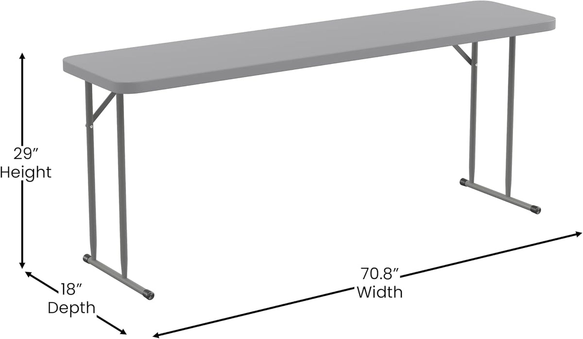 EMMA + OLIVER 6-Foot White Plastic Folding Table