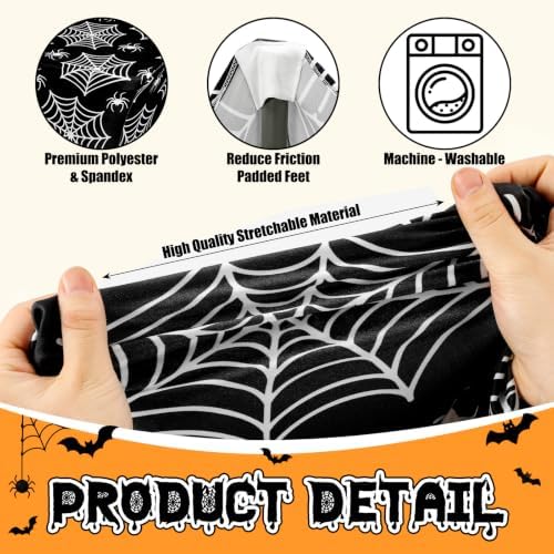Moukeren 2 Pcs Halloween Spiderweb Tablecloth 6 ft Halloween Table Covers